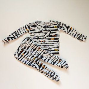 Unisex Halloween Mummy Snug Fit Cotton Pajamas - White 9/12 Months GUC